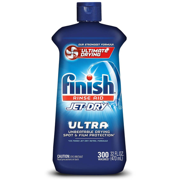 Finish (Jet-Dry) Brand Ultra Rinse Aid Dishwasher Rinse Agent & Drying Agent 32 Fl oz. (1 QT)  超漂洗輔助洗碗機漂洗劑和乾燥劑