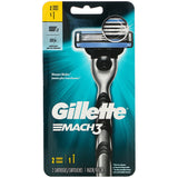 Gillette Brand Mach3, 1 Razor + 2 Cartridges  吉列, Mach3、1枚剃刀+ 2根墨盒