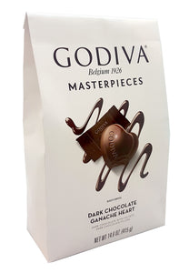 GODIVA Brand Belgium Masterpieces Dark Chocolate Ganache Heart in Gable Bag 14.6 oz.  黑巧克力