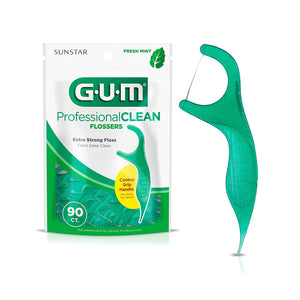 GUM Brand Professional Clean Flossers Fresh Mint 90 CT  專業清潔牙線叉, 新鮮薄荷味 90支装