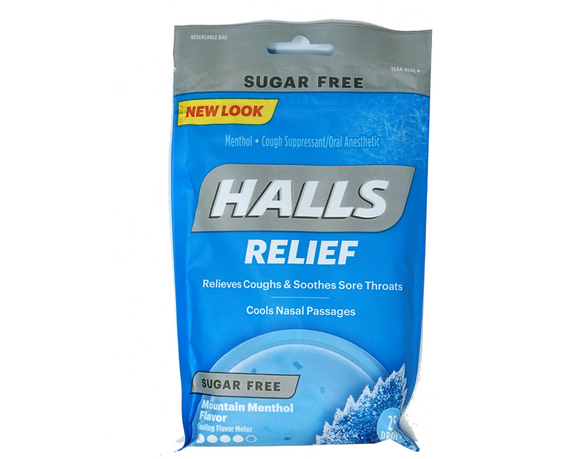 Halls - Halls, Relief - Cough Suppressant/Oral Anesthetic, Sugar Free,  Mountain Menthol Flavor (25 count), Shop
