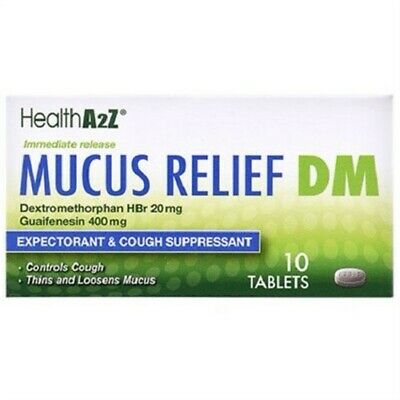 HealthA2Z Brand Mucus Relief DM 10 Tables  止咳化痰药 10片