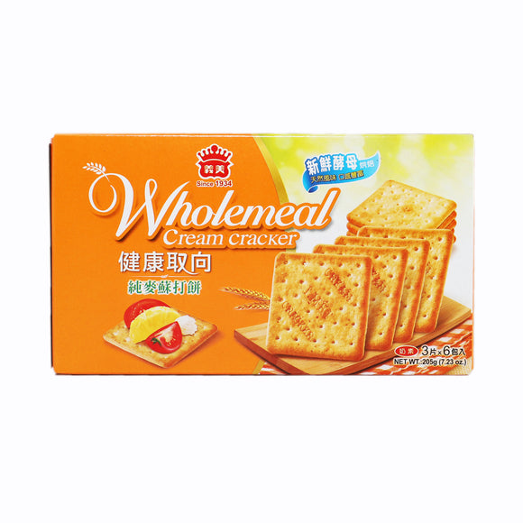 Wholemeal Cream Cracker 义美 纯麦苏打饼 3片*6包 205g