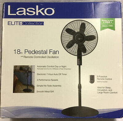 Lasko Brand 18in Elite Large Room Quiet Blade Pedestal Fan Remote Controlled #S18610  18英寸大房間靜音葉片基座風扇遙控 #S18610