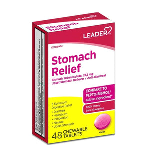 Leader Brand Stomach Relief Chewables, 48 Tablets  腸胃咀嚼片