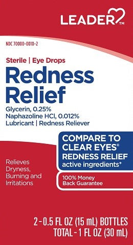 Leader Brand Redness Relief, Eye Drops (1 FL OZ) 缓解红血丝眼药水 (30 ml)