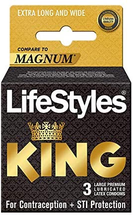 LifeStyles Brand Kyng Extra Large Lubricated Latex Condoms - 3 ct  特大號潤滑乳膠避孕套