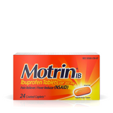 Motrin IB Brand Ibuprofen 200mg Tablets for Pain Reliever/Fever Reducer, 24 Coated Caplets  止痛/退熱片 含布洛芬200毫克