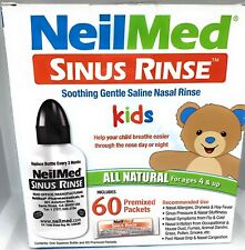 NeilMed Brand SINUS RINSE KIDS KIT, Soothing Gentle Saline Nasal Rinse 60 Packets  鼻竇沖洗套件, 舒緩溫和的鹽洗鼻液