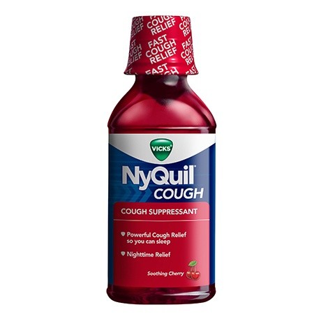 NYQUIL 夜间用强效缓解咳嗽助眠药水（樱桃味）12oz