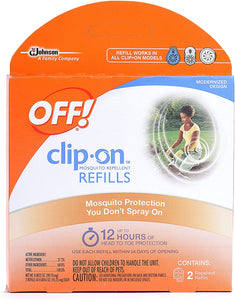 JOHNSON Brand OFF! Clip-On Mosquito Repellent Refill up to 12 Hr. (2-Pack) 驅蚊液補充裝，最高可達12小時（2片裝）