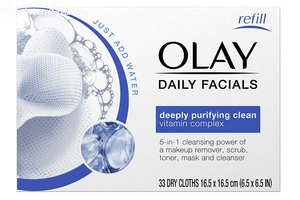 Olay Brand Daily Facials Deeply Purifying Cleansing Cloths, Refill 16.5x16.5 cm, 33 Cloths  玉蘭油 每日潔面乳深層清潔巾 33片補充裝