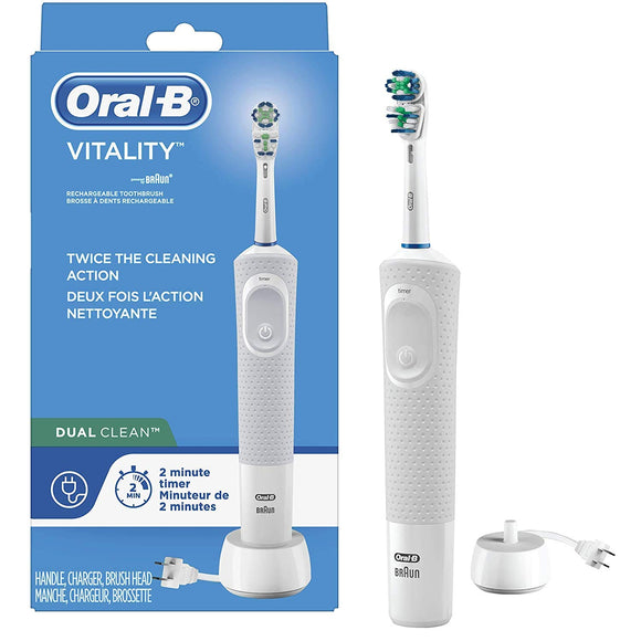 Oral-B Brand Vitality Dual Clean Rechargeable Battery Electric Toothbrush with Automatic Timer, 1 ea  具有自動計時器功能的Oral-B Vitality  雙清潔充電式電動牙刷