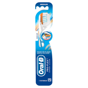 Oral-B Brand Pro-Flex Expert Clean Manual Toothbrush, Medium, 1 Count  專業清潔牙刷，中柔軟毛刷