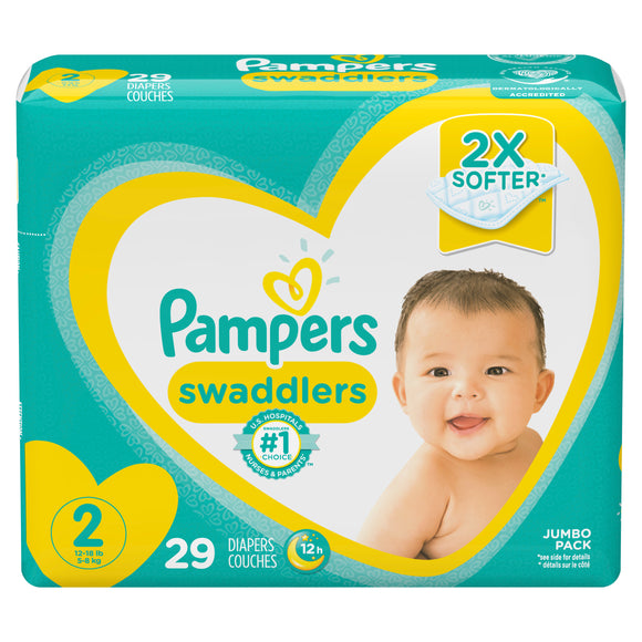 Pampers Brand Swaddlers Soft and Absorbent Diapers, Size 2 (12-18 Lb / 5-8 Kg), 29 Ct   嬰兒尿布柔軟和吸收 2號 (12-18 Lb / 5-8 Kg), 29塊