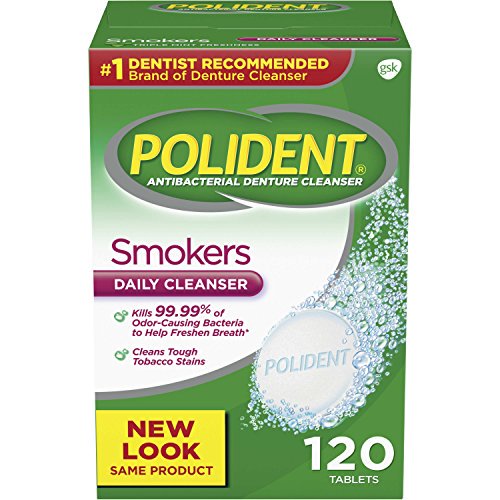 Polident Brand Smokers Antibacterial Denture Cleanser Effervescent Tablets, 120 count  吸煙者抗菌假牙清潔泡騰片, 120片