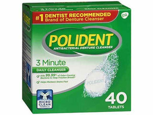 Polident 3-minute Denture Cleanser Tablets, 40-Count