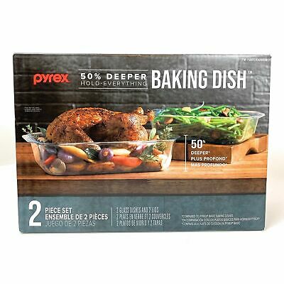 Pyrex Brand Baking Dish Set of 2 Deep Dish  烤盤2件套