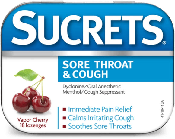 Sucrets Sore Throat & Cough Vapor Cherry 18 Each