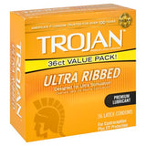 Trojan Brand Ultra Ribbed Premium Lubricated Condoms - 36 Count  羅紋優質潤滑避孕套