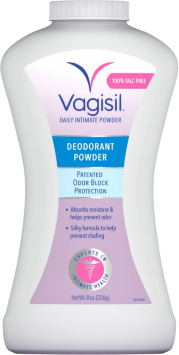 Vagisil Brand Daily Intimate Deodorant Powder, with Patented Odor Block Protection 8 oz (226g)  女性專用除臭粉, 為嬌嫩的親密皮膚提供護理