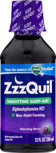 ZzzQuil Nighttime Sleep-Aid Liquid Warming Berry - 12 oz