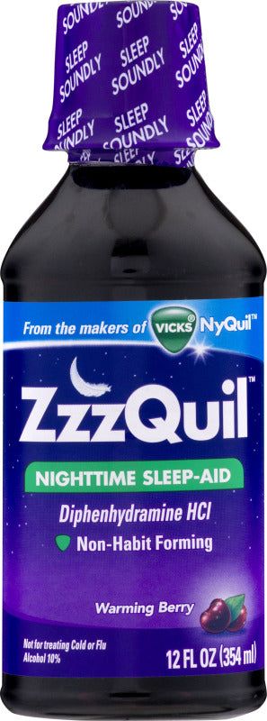 ZzzQuil Nighttime Sleep-Aid Liquid Warming Berry - 12 oz