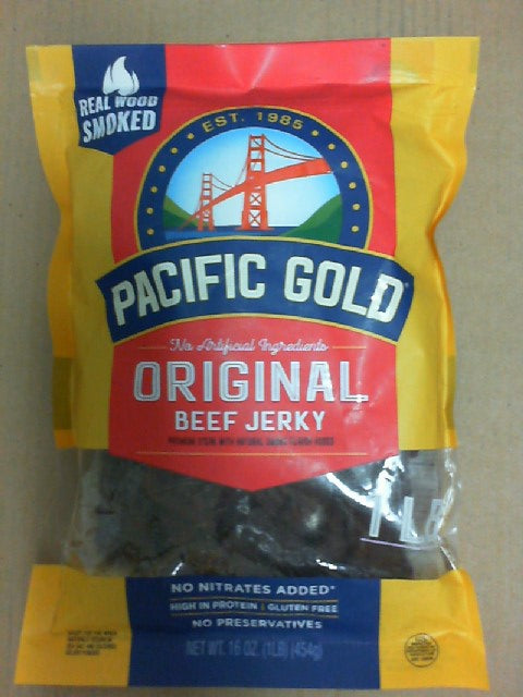 Pacific Gold Brand Original Beef Jerky Premium Steak with Natural Smoke Flavor  牛肉乾, 原味, 天然煙熏牛排