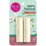 eos Brand 100% Natural & Organic Lip Balm Stick, Vanilla Bean 0.14 oz, 2 count  100％天然和有機唇膏-香草味, 2支裝