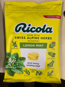 Ricola Sugar Free Lemon Mint Cough Drops, 105 Drops