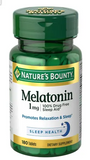 NATURE'S BOUNTY MELATONIN 1MG TABLETS 180 CT