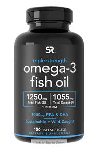 Sports Research Triple Strength Omega-3 Fish Oil, 150 Fish Softgels