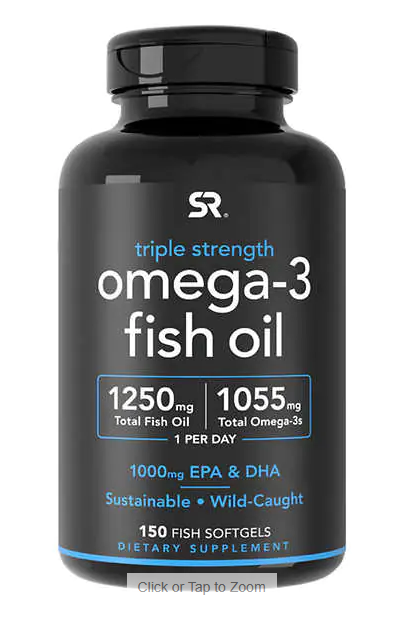 Sports Research Triple Strength Omega-3 Fish Oil, 150 Fish Softgels