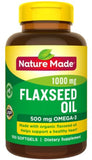 Nature Made Flaxseed Oil 1000 mg Softgels 100 ea  亚麻籽油1000毫克软胶囊 100粒装