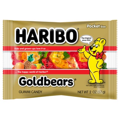 Haribo Goldbears Gummi Candy, 2 oz