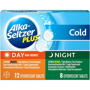 Alka-Seltzer Plus Brand Cold Day Non-Drowsy and Night Multi-Symptom Relief (Day 12 ct+Night 8 ct)  日間和夜間感冒藥