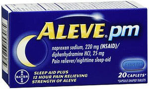 Aleve Brand PM Sleep Aid Plus Pain Relief Caplets - 20 Count  止痛/夜間睡眠援助含萘普生鈉膠囊