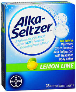 Alka-Seltzer Brand Effervescent Tablets, Lemon Lime Flavor 36 ea  泡騰片