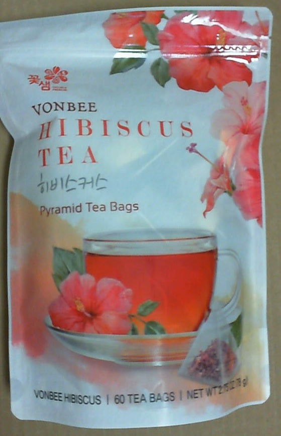 VONBEE, Hibiscus Tea (60 Pyramid Tea Begs/ 2.75 oz)  芙蓉花茶 2.75安士 (60包)