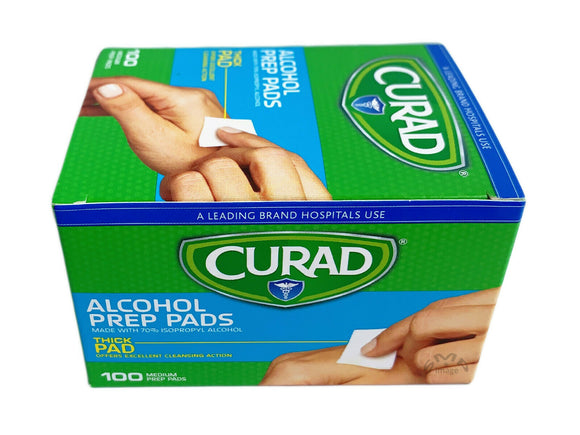 Curad Alcohol Prep Pads, 1 Boxes, 100-count