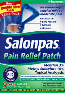 SALONPAS PAIN RELIEF PATCH LARGE 9 CT