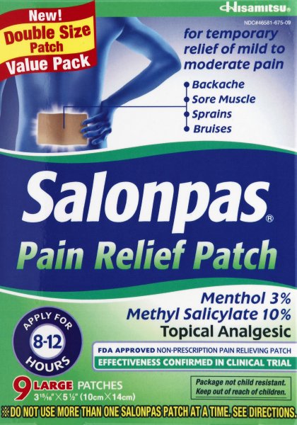 SALONPAS PAIN RELIEF PATCH LARGE 9 CT
