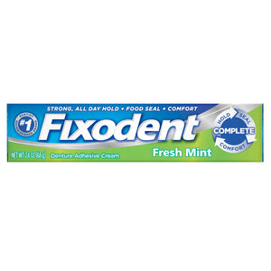 Fixodent Brand Complete Denture Adhesive Cream, Fresh Mint, 2.4 oz (68g)  全效假牙粘合剂 薄荷味