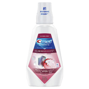 Crest 3D White Glamorous White Alcohol Free Multi-Care Whitening Mouthwash, Arctic Mint, 32 fl