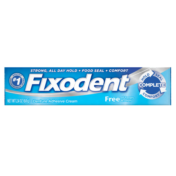 Fixodent Brand Complete Free Denture Adhesive Cream, 2.4 oz (68g)  假牙粘合剂