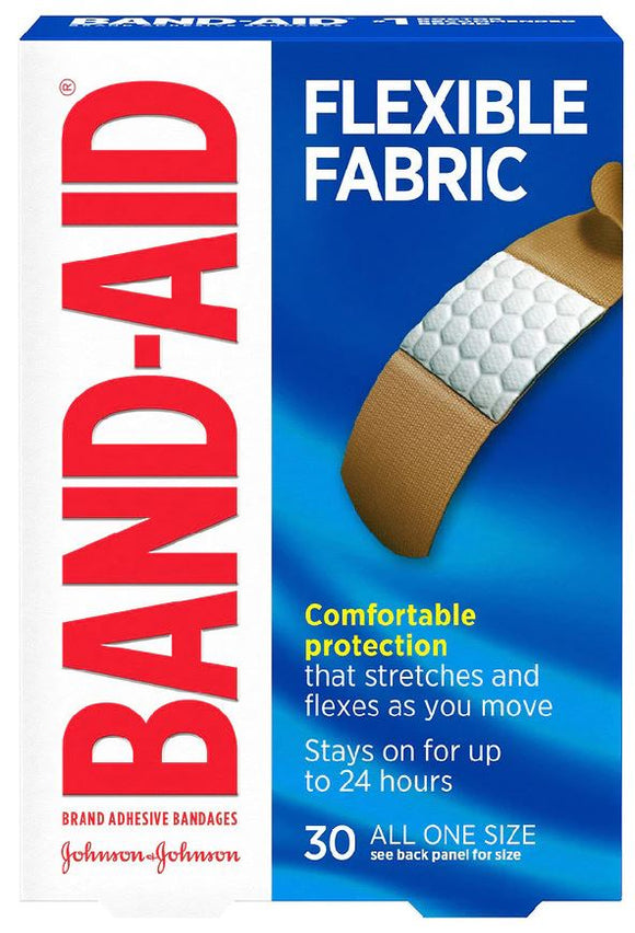 BAND-AID FLEXIBLE FABRIC ONE SIZE 30 CT