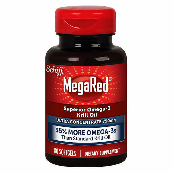 Schiff MegaRed, Omega-3 Krill Oil, Ultra Concentrate 750 mg (80 Softgels)   歐米加3 超濃縮750毫克 (80粒軟膠囊)