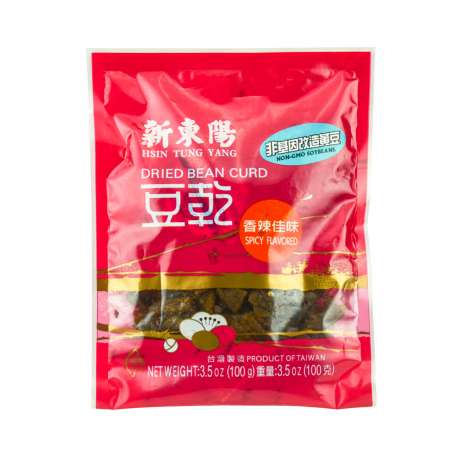 Hsin Tung Yang Brand Dried Bean Curd, Spicy Flavored 3.5 oz (100g)  新陳陽 豆乾 香辣佳味 3.5 安士 (100克)