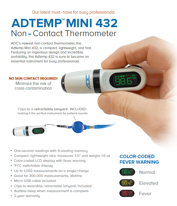 Adtemp Brand Mini 432 non-contact thermometer 迷你版额温计/体温计