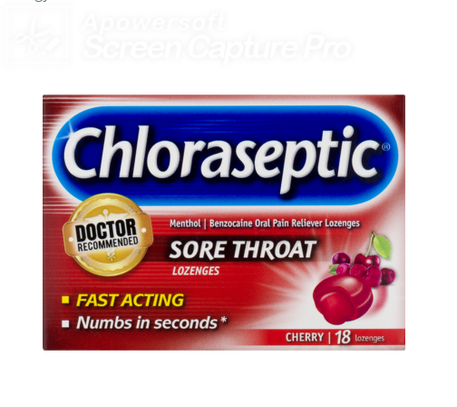 Chloraseptic Brand Sore Throat Lozenges Cherry 18 ea 止咳糖, 喉嚨痛 含櫻桃味 18颗